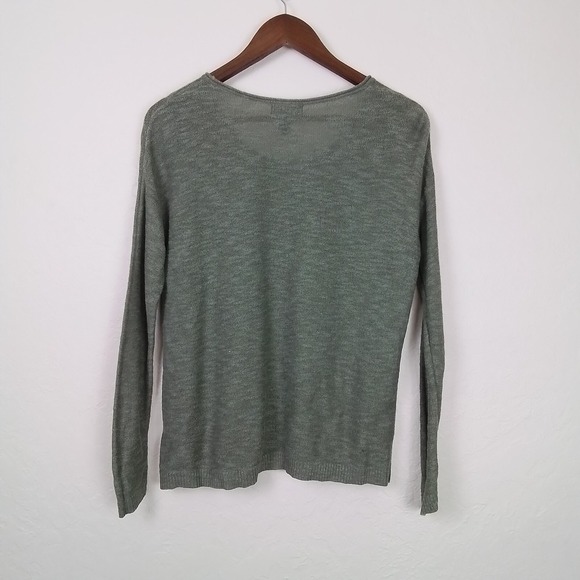 GAP Womens Sweater Tee Small Green Cotton Blend Pullover Long Sleeve Scoop‎ Neck - Picture 6 of 12